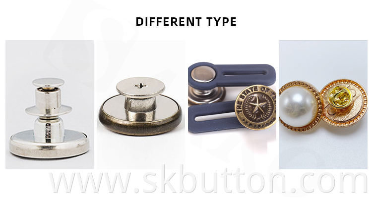 Customized brass metal Replacement jean button No Sew Instant Button Detachable Jean Button Pins for jeans